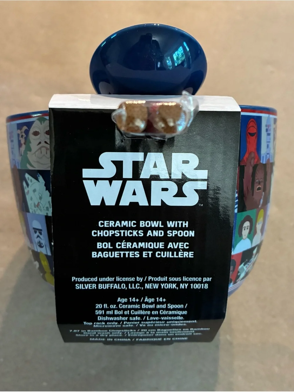 20oz Star Wars Disney Multicolor Character Ceramic Bowl Set with Utensils